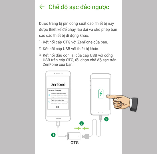 Chọn chế độ sạc